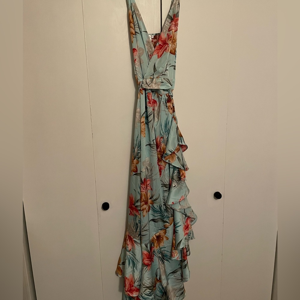 Floral print wrap dress
